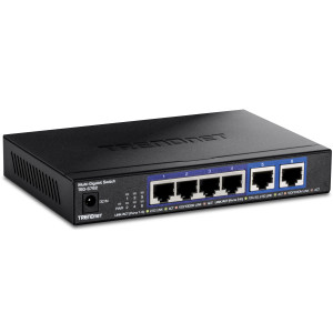 TRENDnet TEG-S762 6-Port Unmanaged MultiGig Ethernet Switch, 2.5G and 10G ports, wall mountable